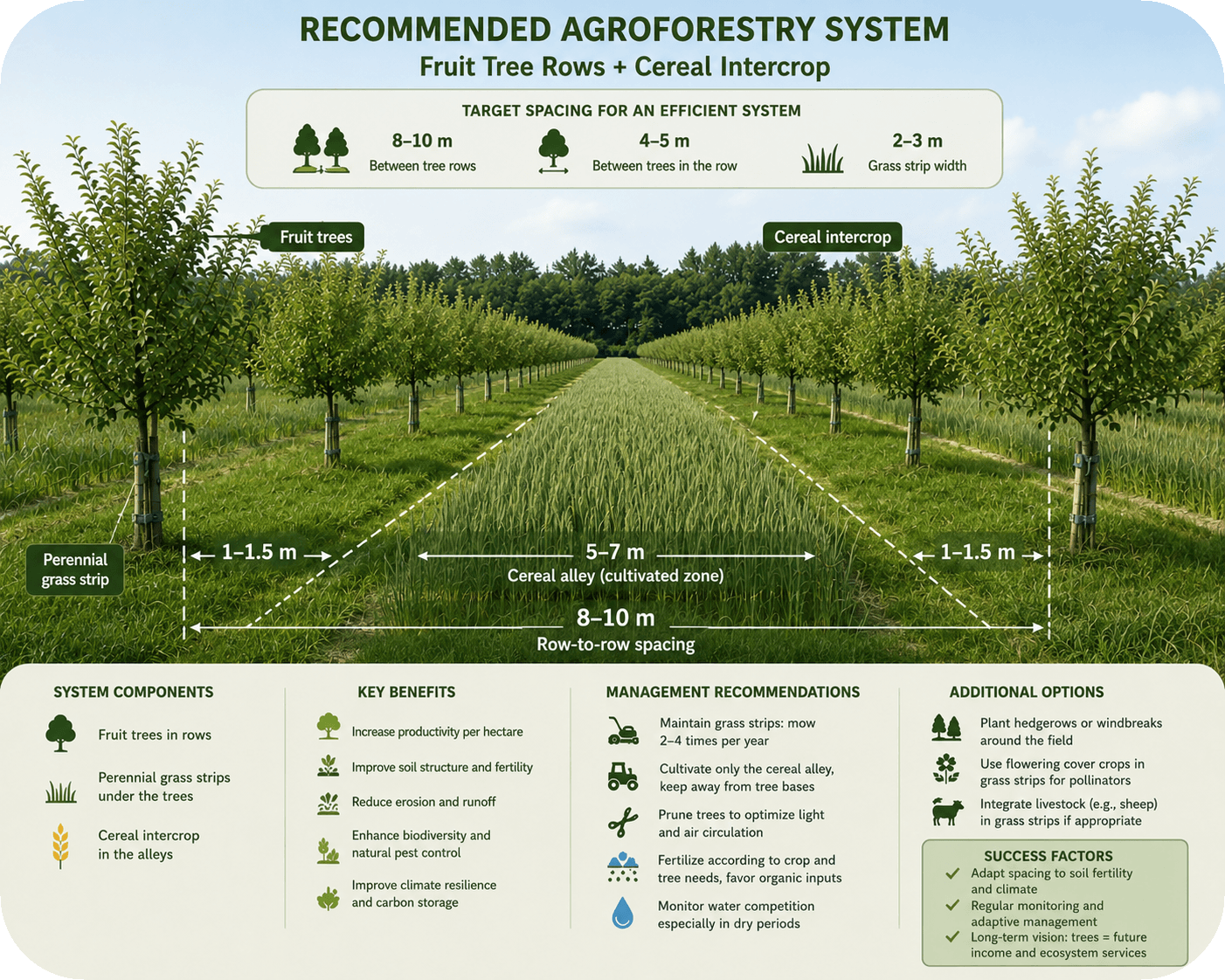 Agroecological orchard and crops